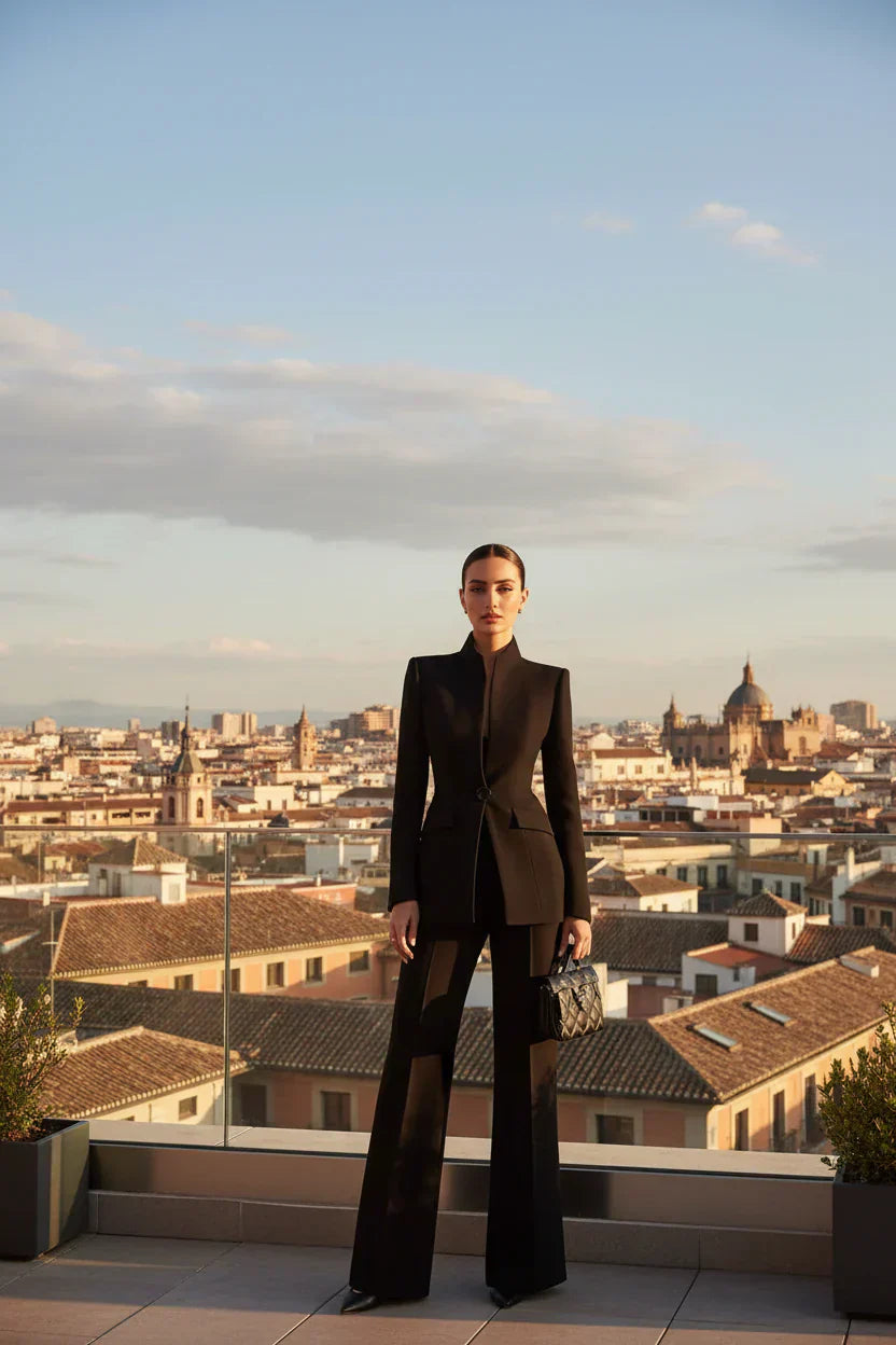 Georgina | Zestaw marynarka i spodnie palazzo